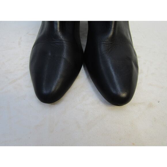 RALPH LAUREN Womens Size 10 B Black Leather Zip Buckle Ankle Fashion Boots - Picture 6 of 11